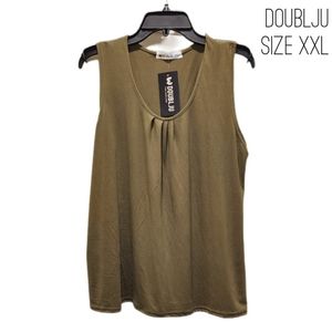 NWT Doublju Olive Green tank top